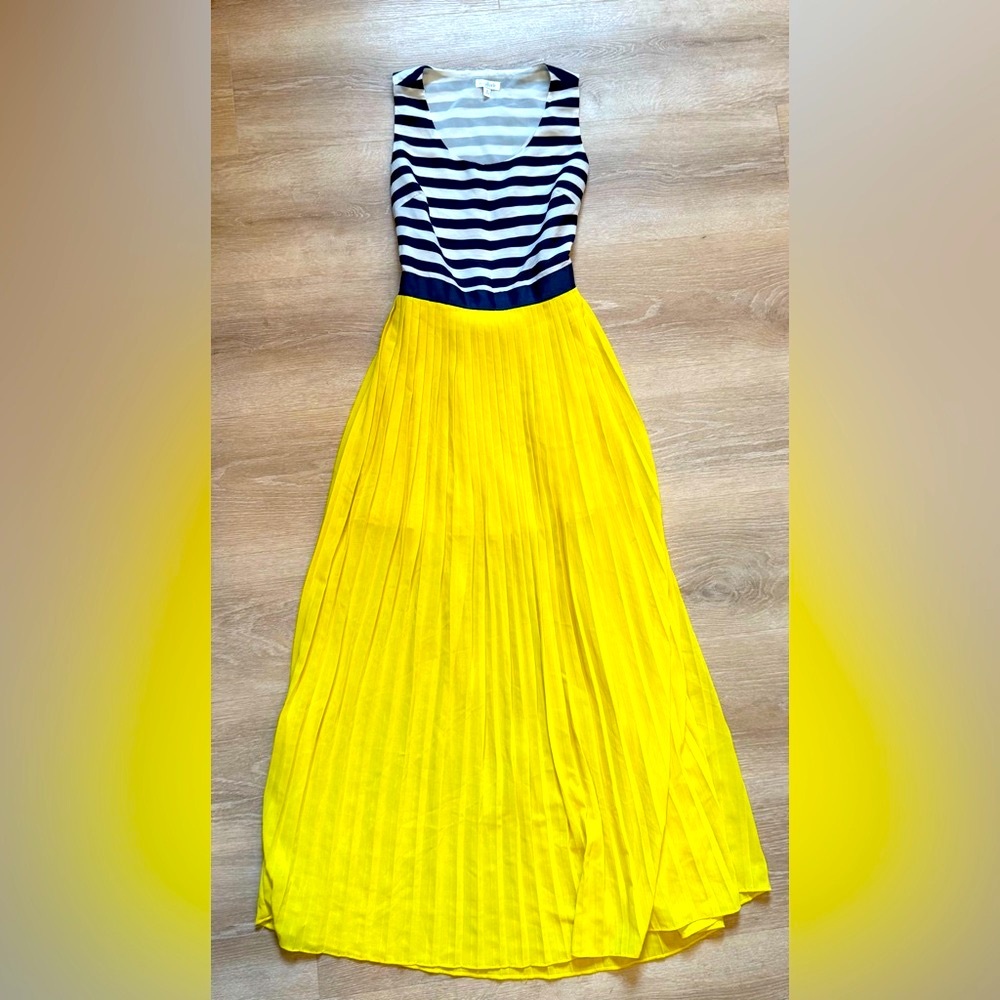 Charming Charlie Blue & Yellow Striped Maxi Dress | Size Small